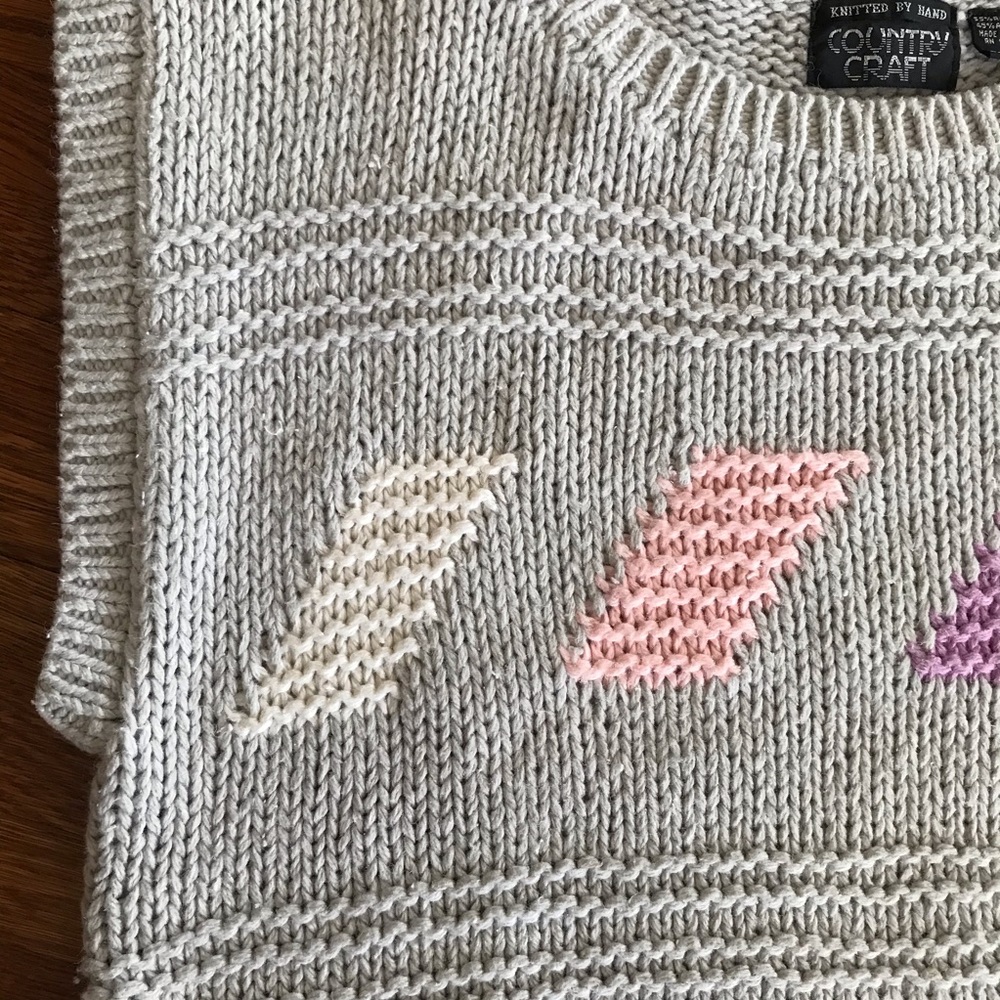 SOLD 80s chunky geometric sweater L women’s sleeveless - Picture 3 of 7